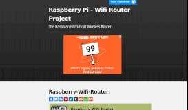 
							         Raspberry Pi - Wifi Router Project								  
							    