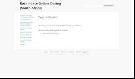 
							         Rate'ndate Online Dating (South Africa) - Google Sites								  
							    