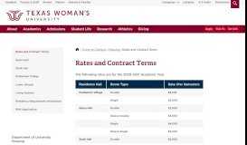
							         Rates and Contract Terms - Living on Campus - Texas Woman's ...								  
							    