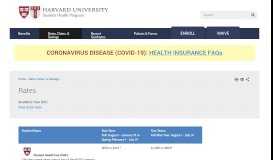 
							         Rates & Plan Dates | Harvard University Student Health Program								  
							    