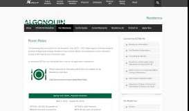 
							         Rates | Residence - Algonquin College								  
							    