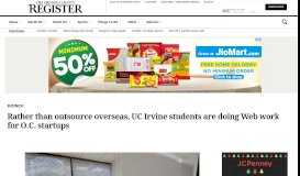 
							         Rather than outsource overseas, UC Irvine students are doing Web ...								  
							    