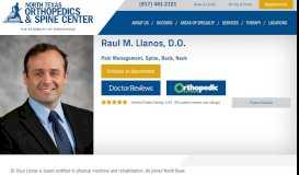 
							         Raul M. Llanos, D.O. | North Texas Orthopedics								  
							    