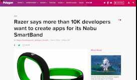 
							         Razer says more than 10K developers want to create apps for its Nabu ...								  
							    