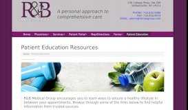 
							         RB Medical Group :: Patient Education - R&B Medical Group								  
							    