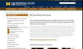 
							         RC Academic Services | U-M LSA Residential College								  
							    