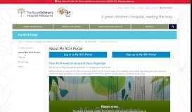 
							         RCH Portal - The Royal Children's Hospital								  
							    