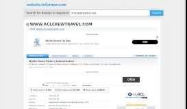 
							         rclcrewtravel.com at WI. MyRCL Home Portal | Authentication								  
							    