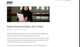 
							         [rd] Improving learning in Abu Dhabi | Research Developments | ACER								  
							    