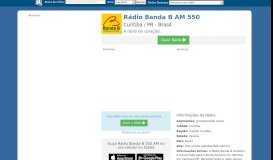 
							         Rádio Banda B 550 AM 107.1 FM - Curitiba / PR - Brasil | Radios.com.br								  
							    