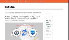 
							         RDVV Jabalpur Result Portal 2018: Check Latest Result Date and ...								  
							    