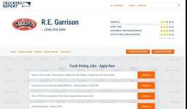 
							         R.E. Garrison | Truckers Review Jobs, Pay, Home Time, Equipment								  
							    