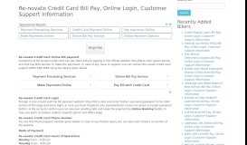 
							         Re-novate Credit Card Bill Pay, Online Login, Customer ...								  
							    
