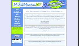 
							         Read what our clients are saying about MSM! - MySaleManager.NET ...								  
							    