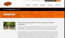 
							         Readmission | Oklahoma State University								  
							    