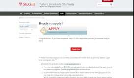 
							         Ready to apply? | Future Graduate Students - McGill University								  
							    