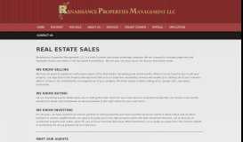 
							         Real Estate Sales | Renaissance Properties in Richmond Indiana								  
							    