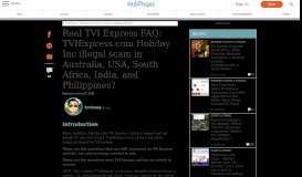 
							         Real TVI Express FAQ: TVIExpress.com Holiday Inc illegal ...								  
							    