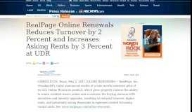 
							         RealPage Online Renewals Reduces Turnover ... - NBC News								  
							    