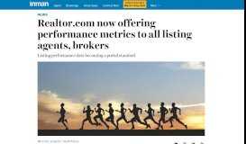 
							         Realtor.com now offering performance metrics to all listing agents ...								  
							    