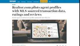 
							         Realtor.com pilots agent profiles with MLS-sourced transaction data ...								  
							    