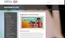 
							         Reapplication + Room Selection: Residence Life: Loyola University ...								  
							    