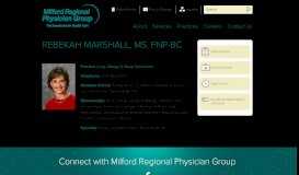 
							         Rebekah Marshall, MS, FNP-BC - Milford Regional Physician Group								  
							    