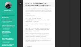 
							         Reboot TP-Link router remotely or automatically | John Wells								  
							    