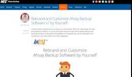 
							         Rebrand and Customize Ahsay Backup Software v7 by Yourself ...								  
							    