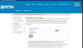 
							         Recalls Portal Login | Safercar | National Highway Traffic Safety ...								  
							    