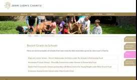 
							         Recent Grants to Schools | John Lyon's Charity								  
							    