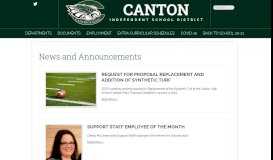 
							         Recent News - Canton Independent School District								  
							    