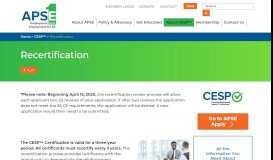 
							         Recertification - CESP™ Recertification - Association of ...								  
							    
