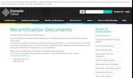 
							         Recertification Documents | Exemplar Global								  
							    