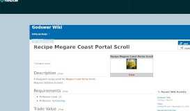 
							         Recipe Megare Coast Portal Scroll | Godswar Wiki | FANDOM ...								  
							    