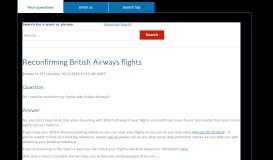 
							         Reconfirming British Airways flights - Find Answers								  
							    