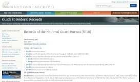 
							         Records of the National Guard Bureau [NGB] | National Archives								  
							    