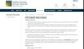 
							         Records & Transcript Request - Clarke County School District								  
							    