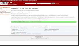 
							         Recovering CAE user name and password								  
							    