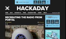 
							         Recreating the Radio from Portal | Hackaday								  
							    