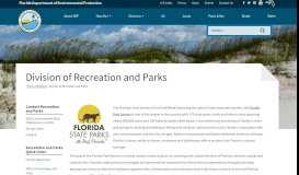 
							         Recreation and Parks | Florida Department of Environmental Protection								  
							    