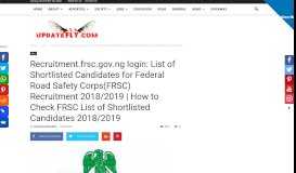 
							         Recruitment.frsc.gov.ng login: List of Shortlisted Candidates for ...								  
							    