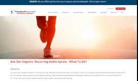 
							         Recurring Ankle Sprain - What To Do? - Therapeutic Associates ...								  
							    