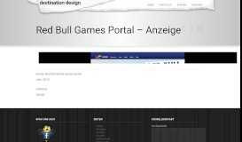 
							         Red Bull Games Portal - Anzeige | destination designdestination design								  
							    