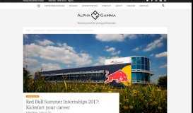 
							         Red Bull Summer Internships 2017: Kickstart your career | AlphaGamma								  
							    