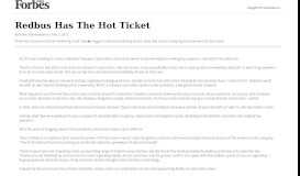 
							         Redbus Has The Hot Ticket - Forbes India Magazine - Print								  
							    