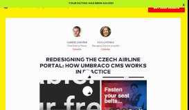 
							         Redesigning the Czech Airline portal: How Umbraco CMS works in ...								  
							    