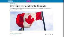
							         Redfin Is Expanding To Canada - Inman								  
							    