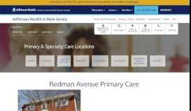 
							         Redman Avenue Primary Care | Jefferson Health New Jersey								  
							    