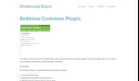 
							         Redmine Customer Plugin - Freelancing Digest								  
							    